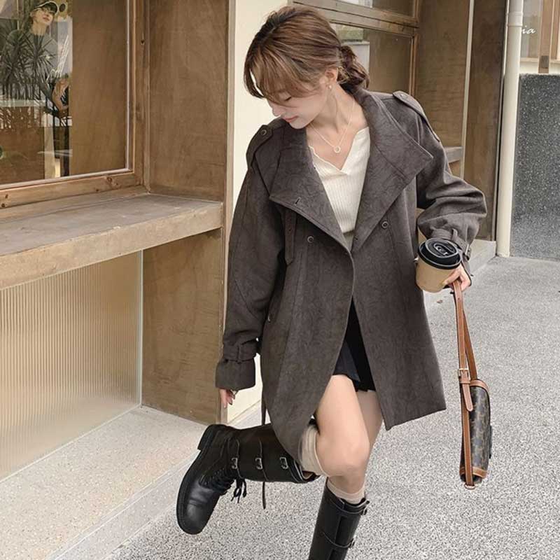 ベルトディテールショートコート