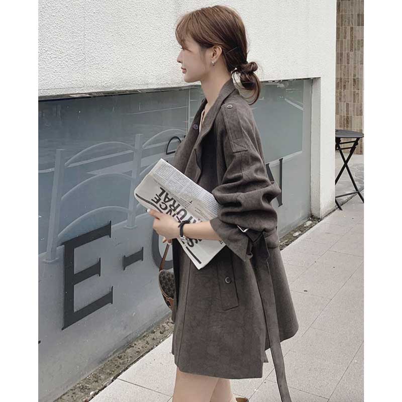 ベルトディテールショートコート