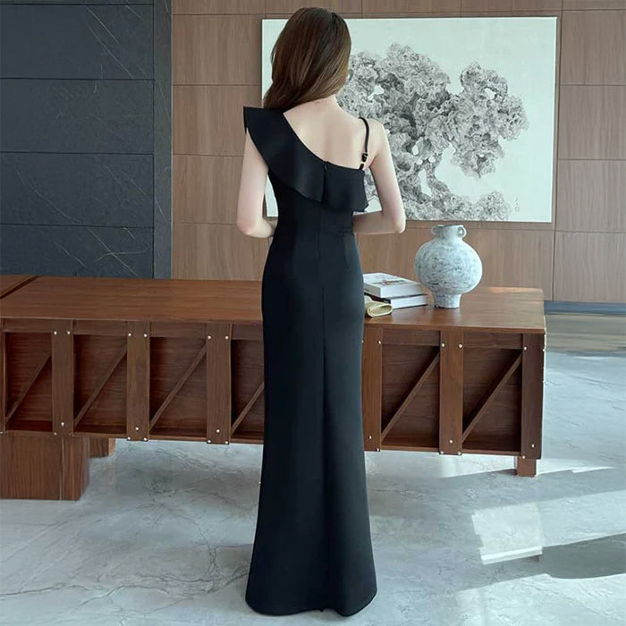 ワンショルダーウエストレースワンピース(3colors)