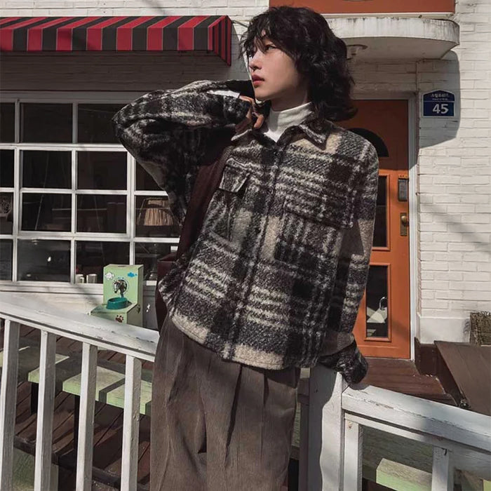 チェック柄ショートブルゾン