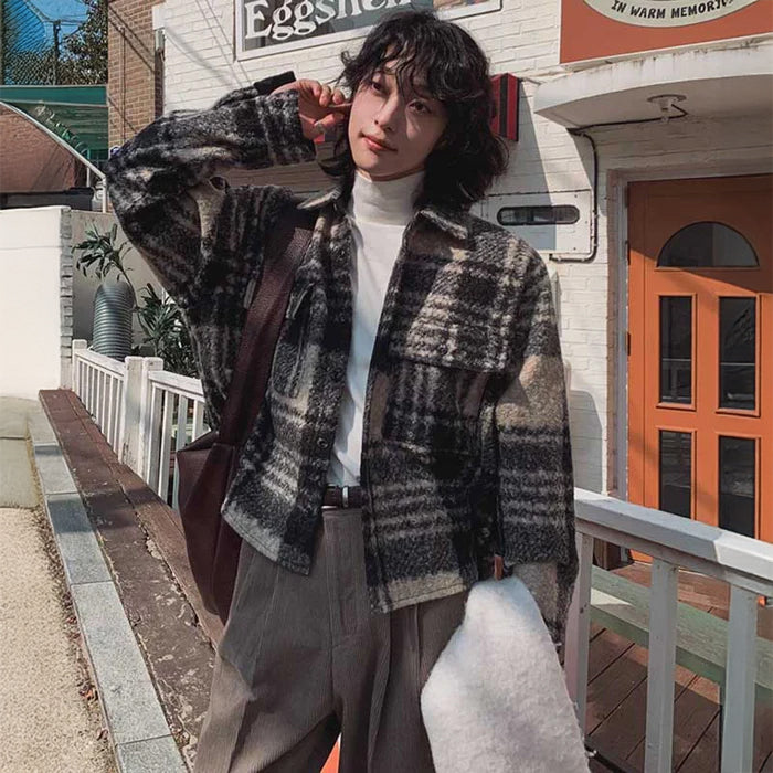 チェック柄ショートブルゾン