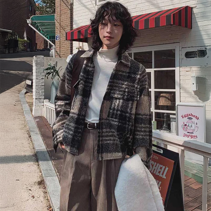 チェック柄ショートブルゾン