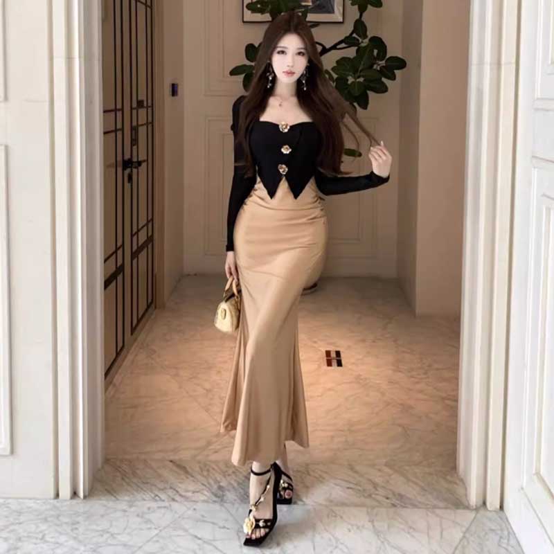 ドッキングタイトロングワンピース