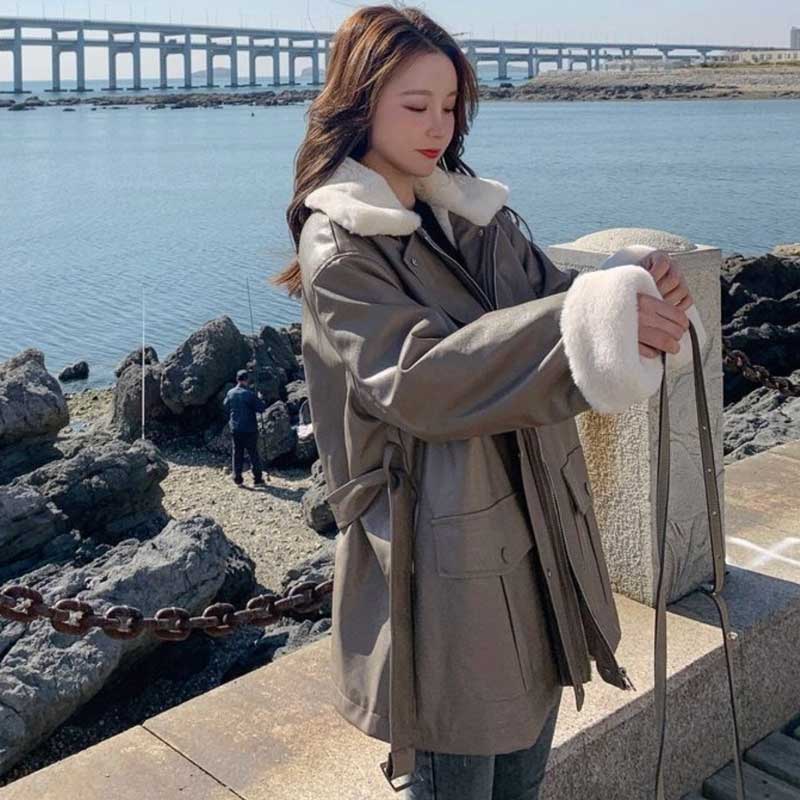 ボアカラーフェイクレザージャケット(2colors)