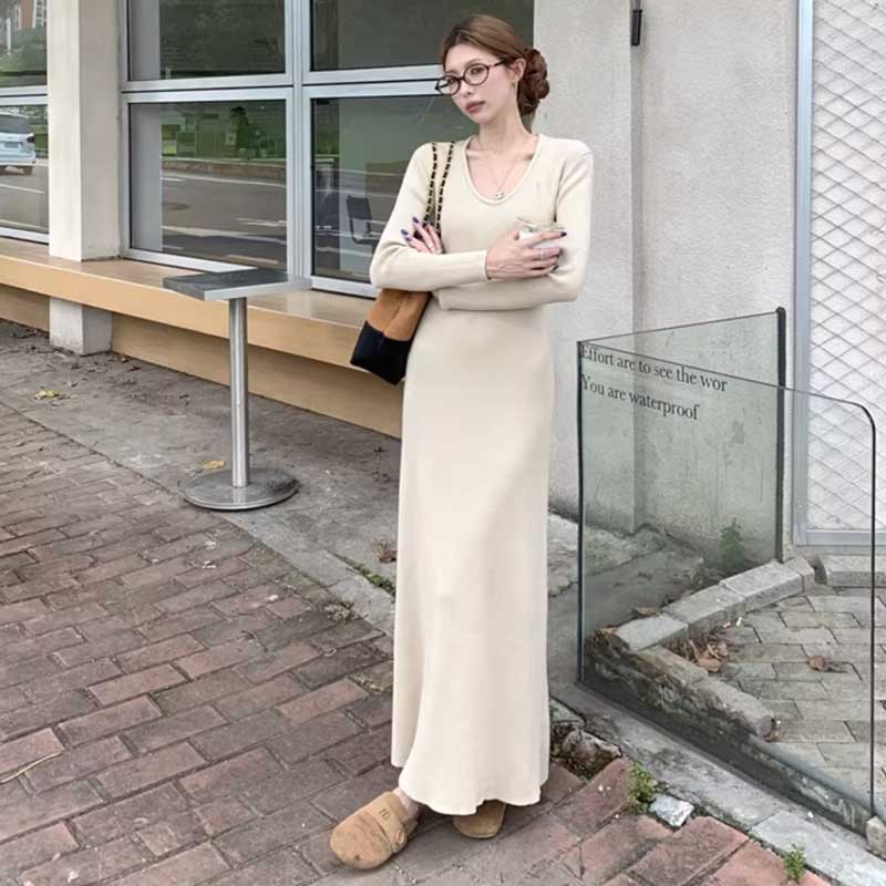 ストレッチリブマキシワンピース(3colors)