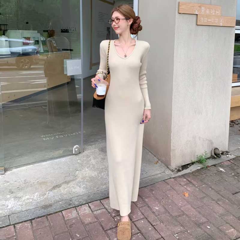 ストレッチリブマキシワンピース(3colors)