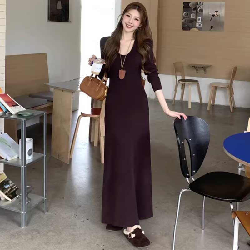 ストレッチリブマキシワンピース(3colors)