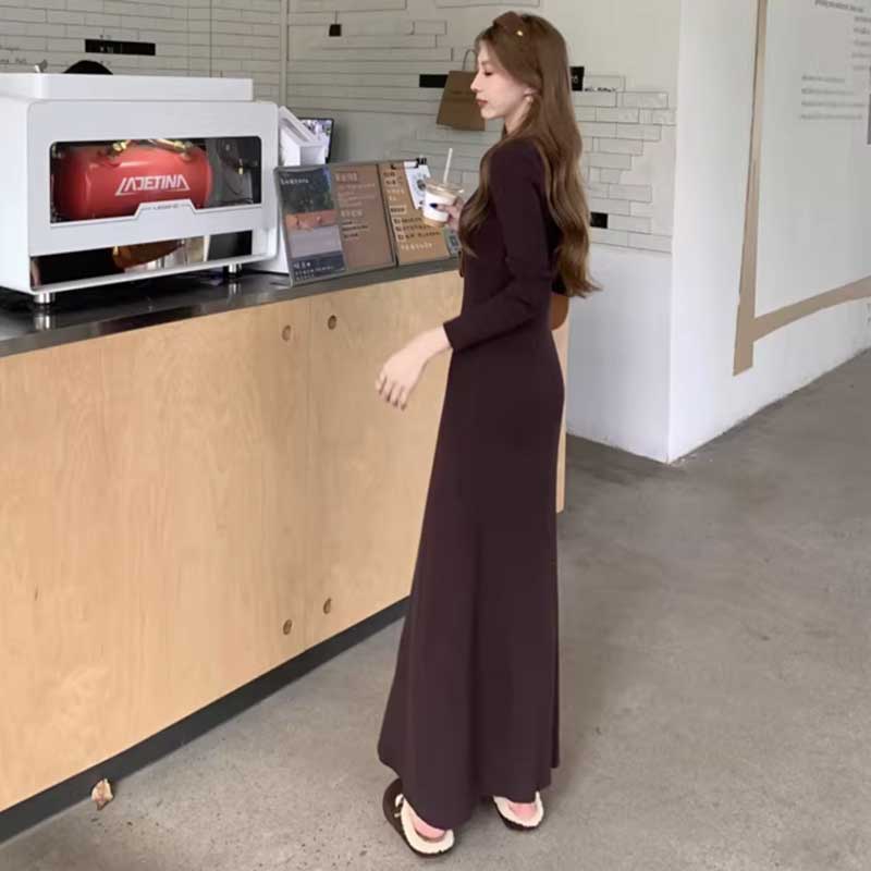 ストレッチリブマキシワンピース(3colors)