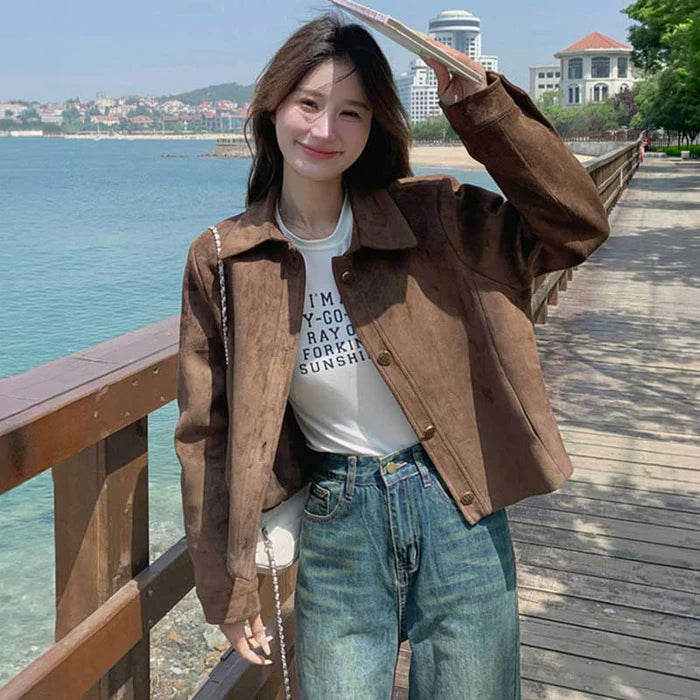 スエードショートブルゾン