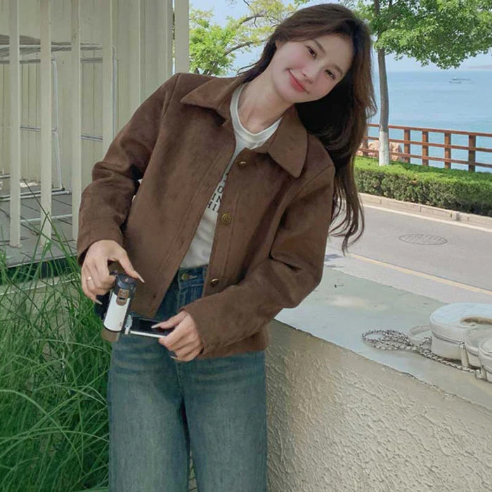 スエードショートブルゾン