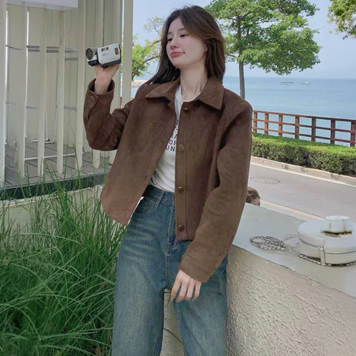 スエードショートブルゾン