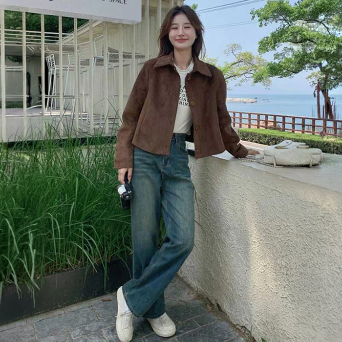 スエードショートブルゾン