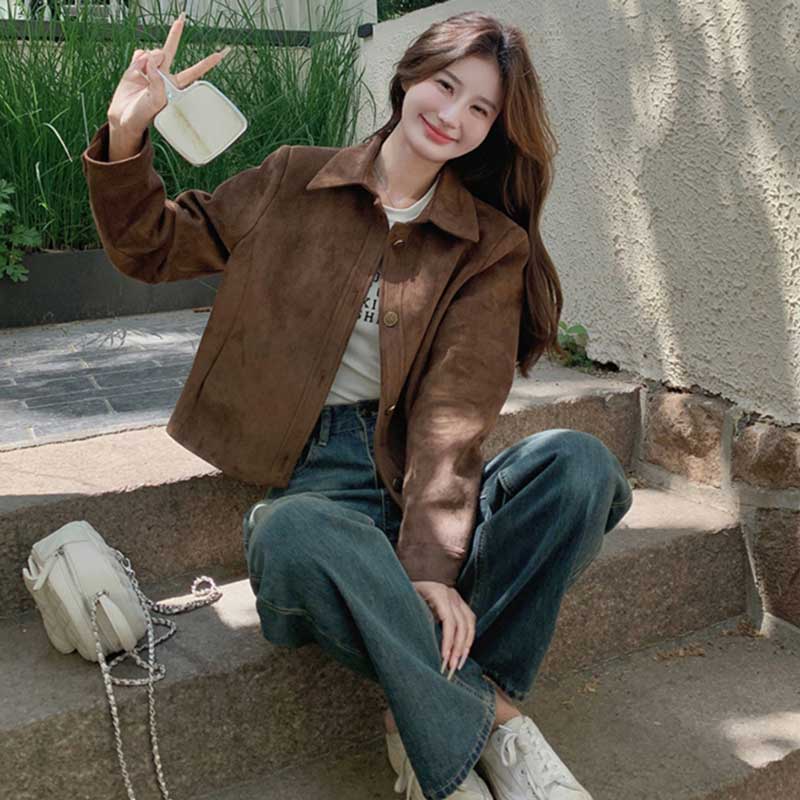 スエードショートブルゾン