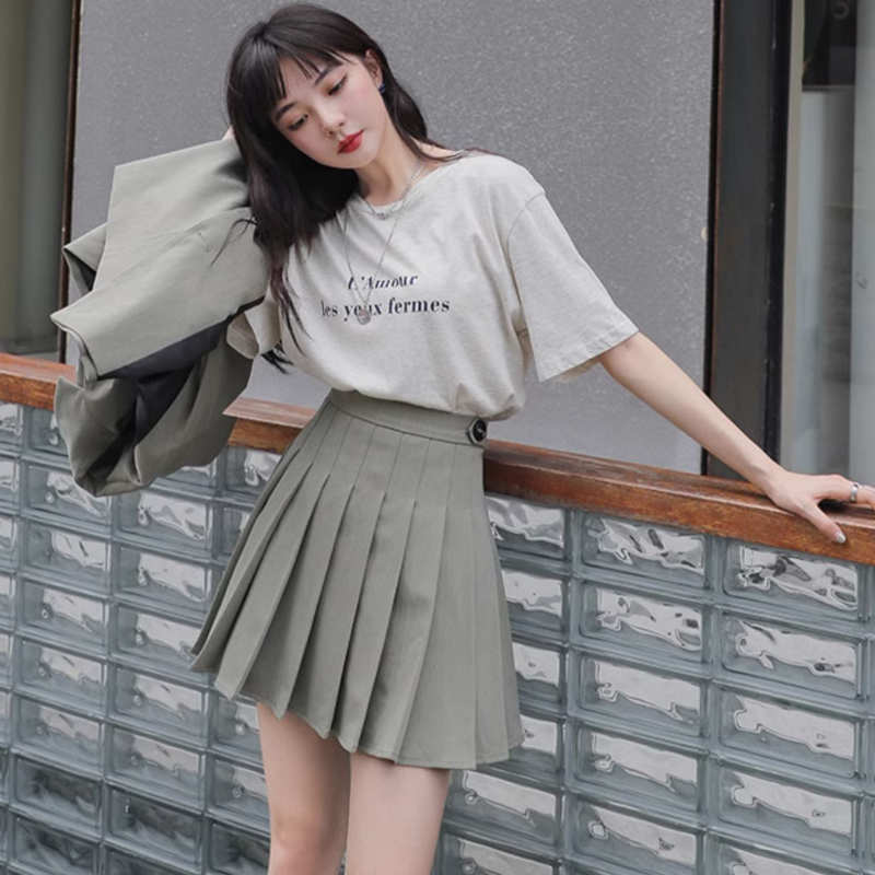 ロングテーラードダブルジャケット×プリーツミニスカート