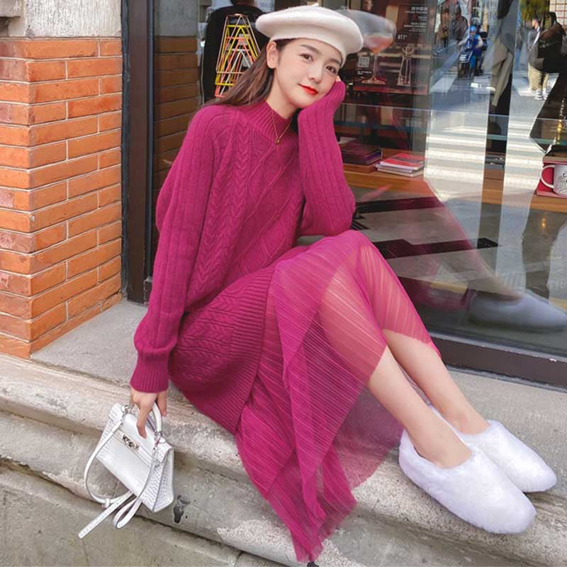 裾ティアードケーブルニットワンピース(3colors)