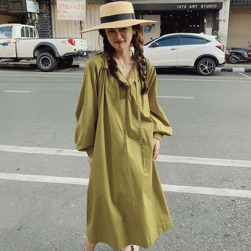 スキッパーボリュームワンピース