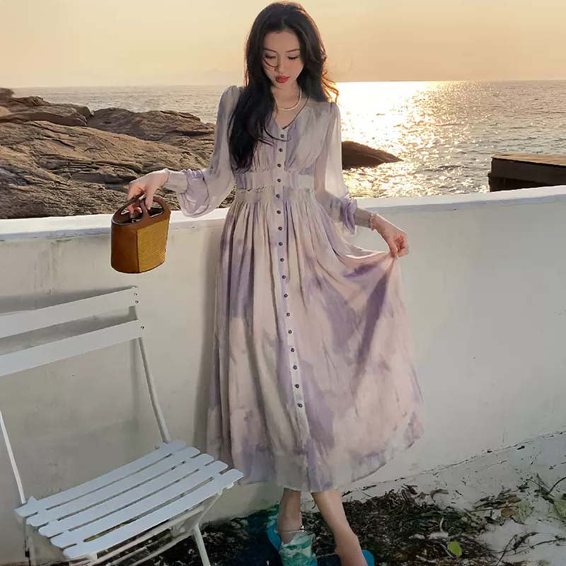 マーブルシフォンワンピース