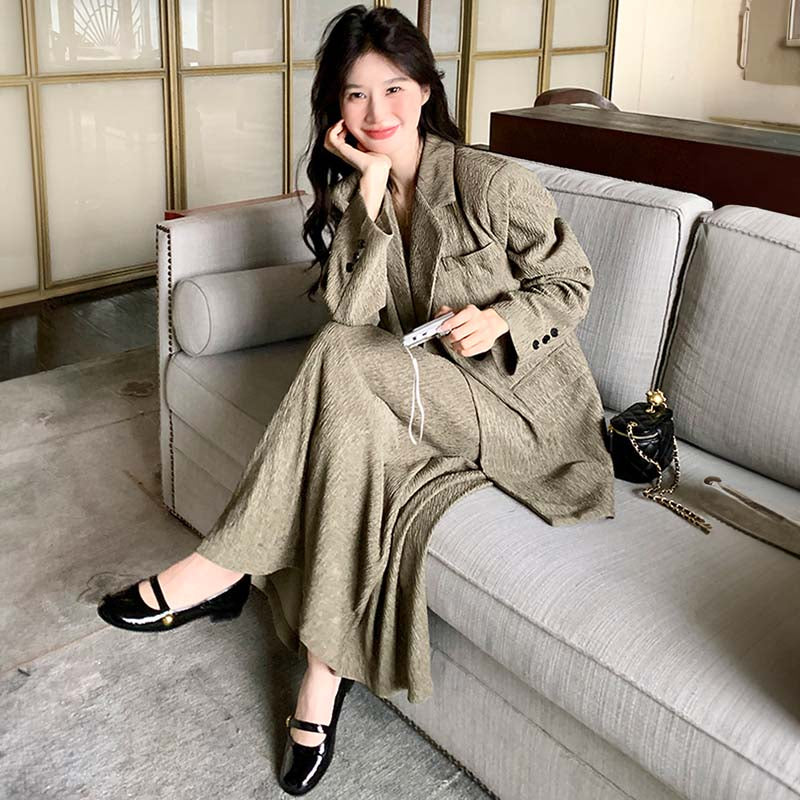 オーバーサイズジャケット×キャミワンピースセット