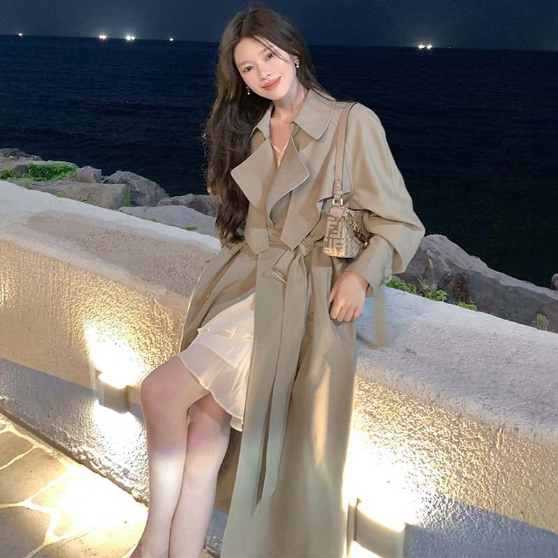 ビックカラーロングトレンチコート