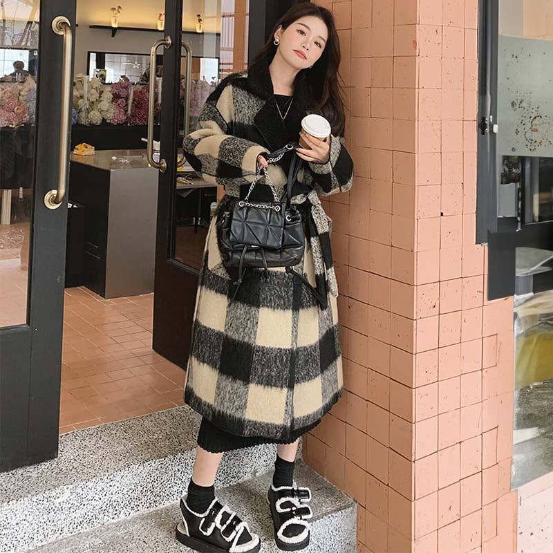 リバーシブルブロックチェックコート