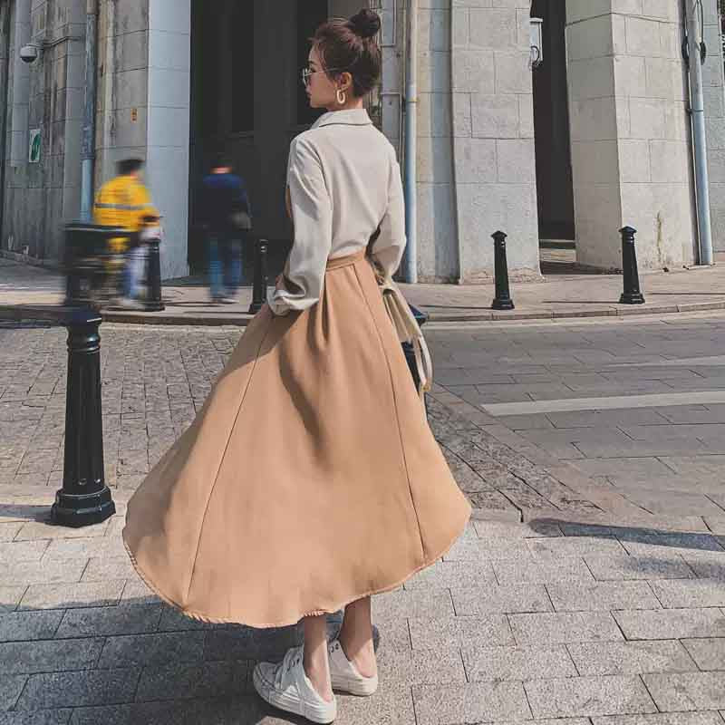 ウエストリボンバイカラーワンピース