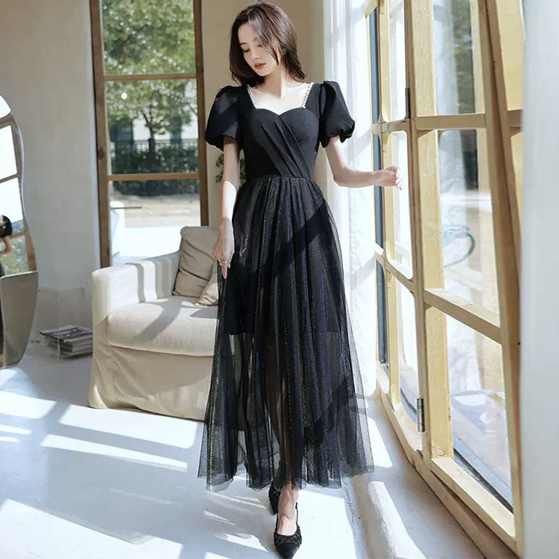 パフスリーブチュールキャミワンピース