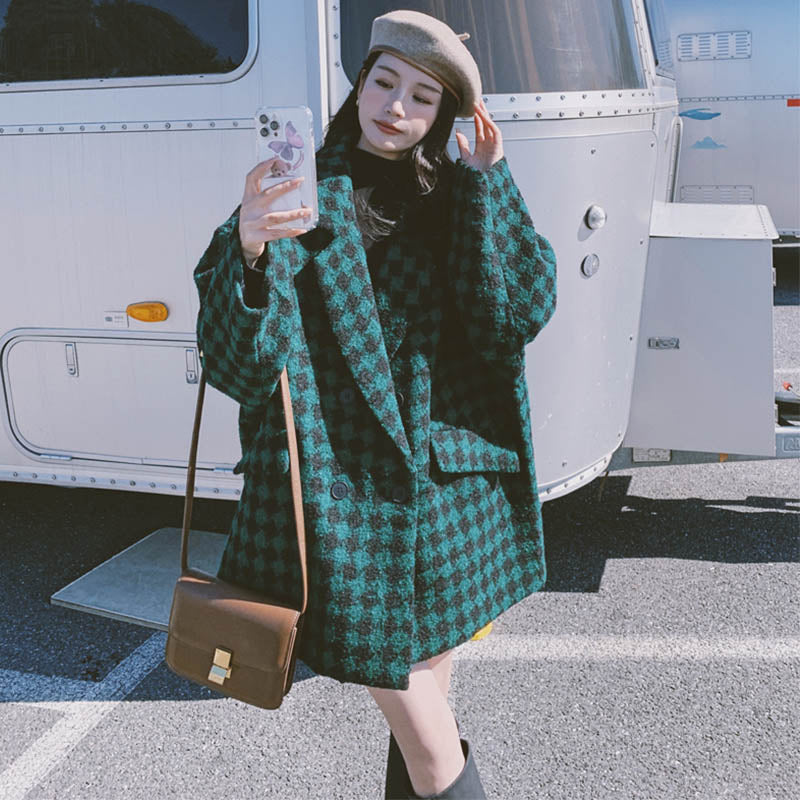 ダイヤモンドチェックチェスターコート(2colors)