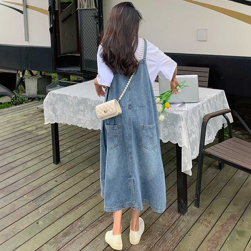 オーバーサイズデニムサロペットスカート