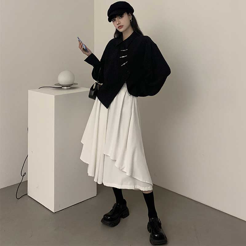 アシンメトリーモードブラウス