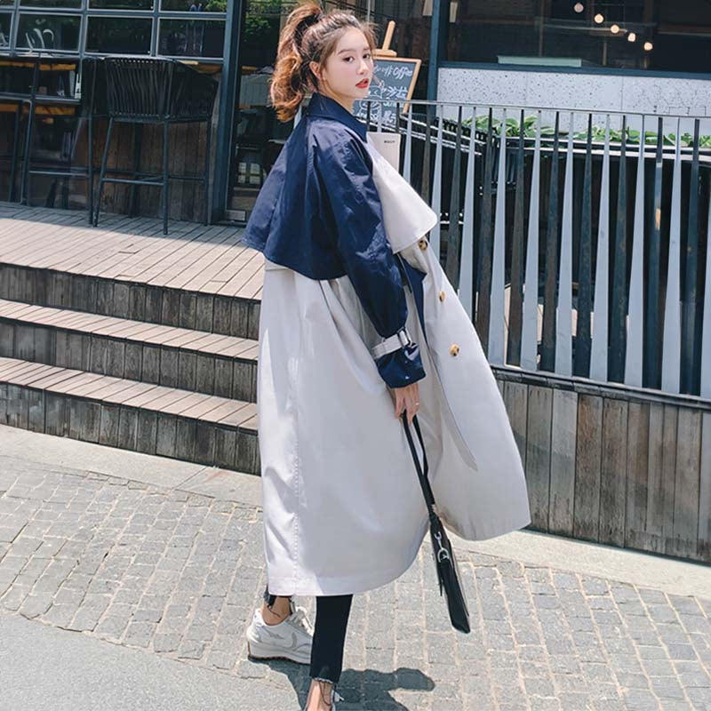 バイカラーミディアム丈トレンチコート