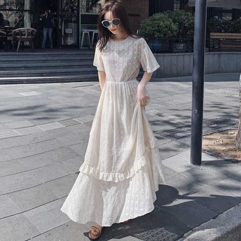 フレア袖レトロワンピース