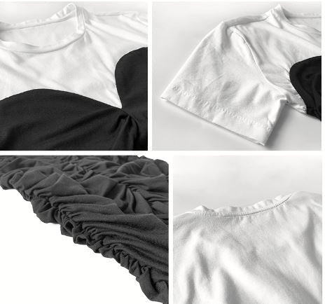 Tシャツコンビフロントギャザービスチェワンピース