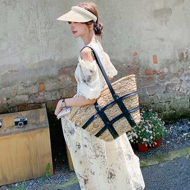 2wayショルダーフラワーワンピース