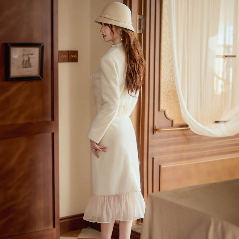 【即納】フリルドッキングファージャケット