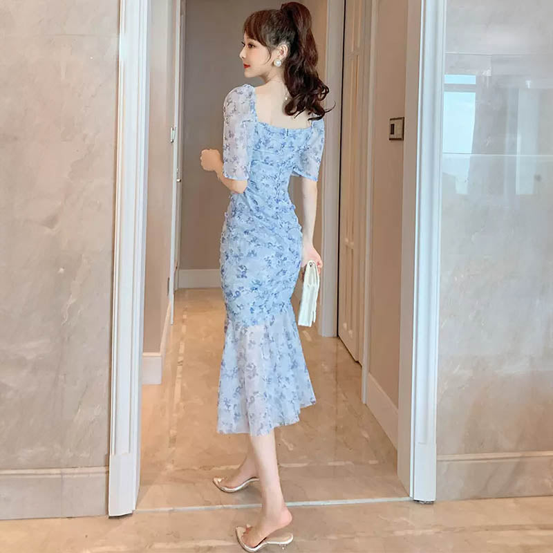 ライトブルーマーメイドワンピース