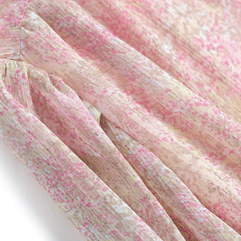 レトロシフォン花柄ワンピース(2colors)