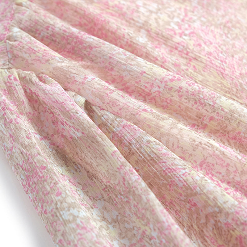 レトロシフォン花柄ワンピース(2colors)