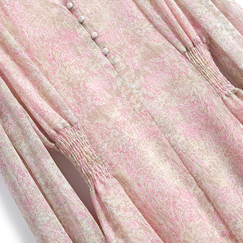 レトロシフォン花柄ワンピース(2colors)