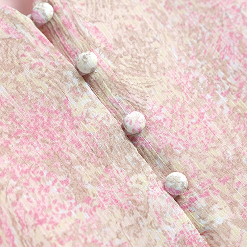 レトロシフォン花柄ワンピース(2colors)