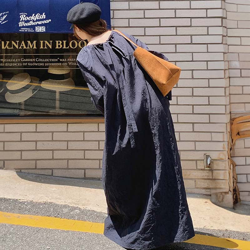 ワイドシルエットネイビーワンピース