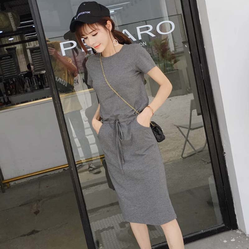 カジュアルリラックスカットソーワンピース(2colors)