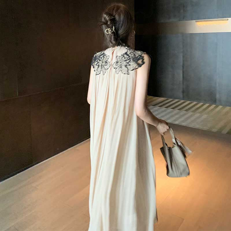 スリムドレープノースリーブワンピース