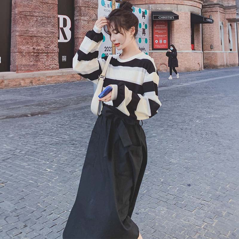 カジュアルボーダートップワンピース