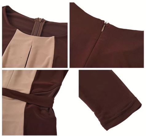 Iラインカラーパネルマキシマーメイドワンピース