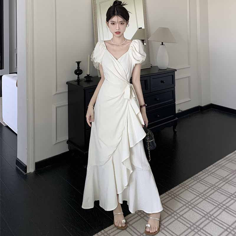 カシュクールフリルワンピース(2colors)