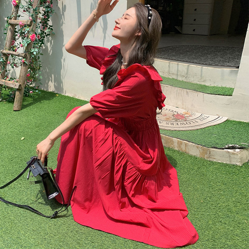 フリルデザインAラインワンピース