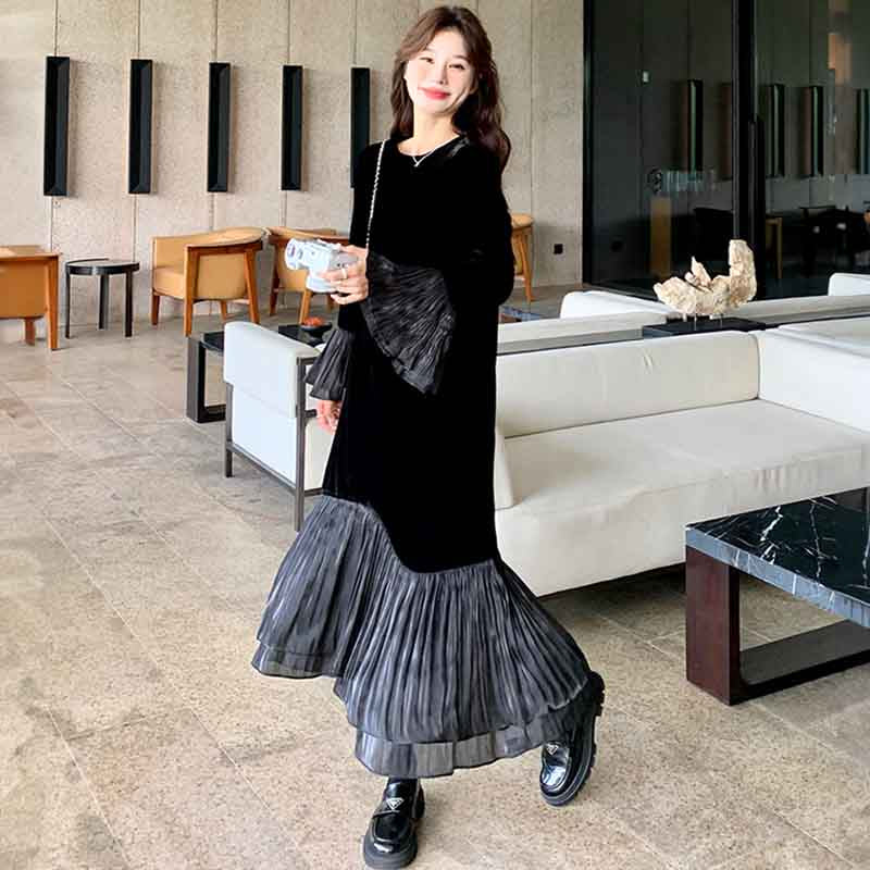 フィッシュテールブラックワンピース