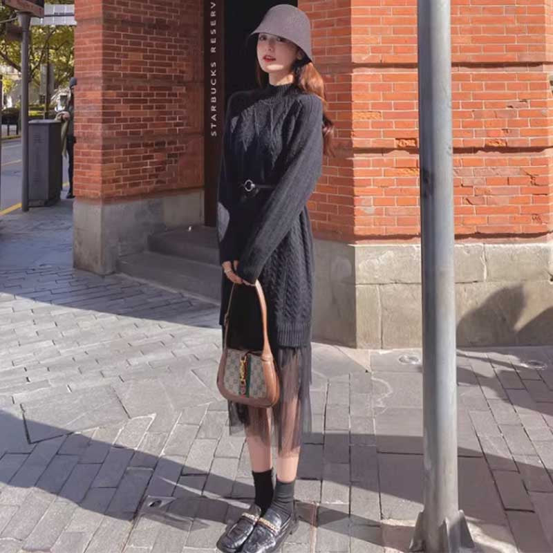 裾ティアードケーブルニットワンピース(3colors)