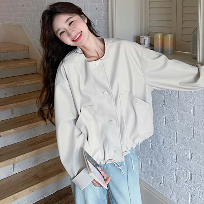 ノーカラールーズショートジャケット(2colors)