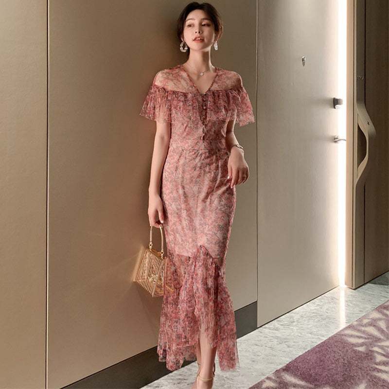 ラッフルシアーコンビマーメイドワンピース